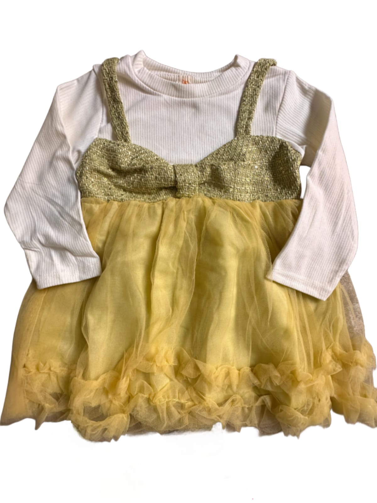 Green Soft Net Frock - Image 2