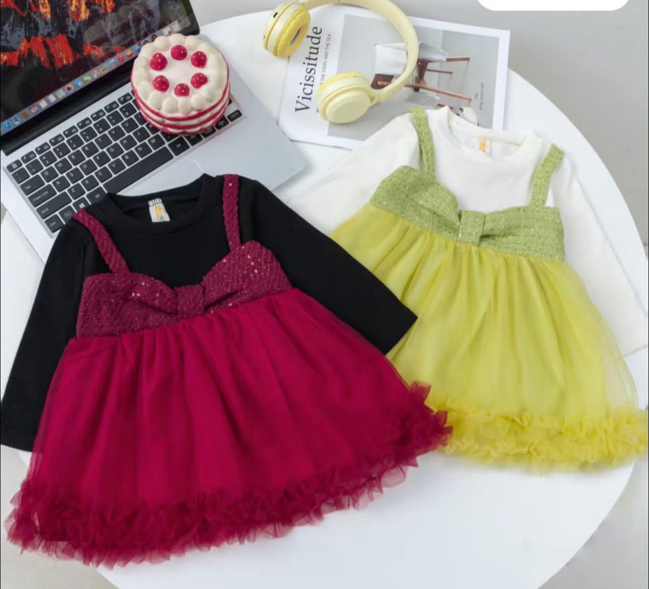 Green Soft Net Frock